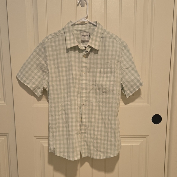 Goodfellow & Co Light Green Plaid Men's Shirt - Picture 1 of 5